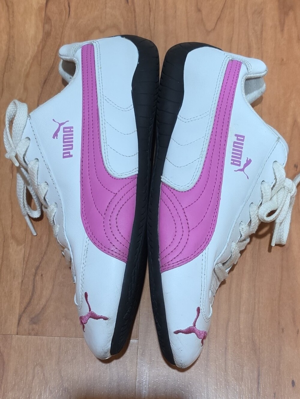 PUMA Speed Cat ST Low Top Lace-Up Athletic Sneakers White/ Pink Black 300535-07 - Picture 6 of 16